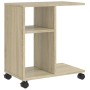 Mesa auxiliar con ruedas madera ingeniería Sonoma 50x30x55 cm en Mesas auxiliares | Comprar online en Foru.es