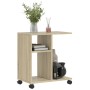 Mesa auxiliar con ruedas madera ingeniería Sonoma 50x30x55 cm en Mesas auxiliares | Comprar online en Foru.es
