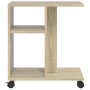 Mesa auxiliar con ruedas madera ingeniería Sonoma 50x30x55 cm en Mesas auxiliares | Comprar online en Foru.es