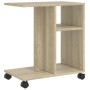 Mesa auxiliar con ruedas madera ingeniería Sonoma 50x30x55 cm en Mesas auxiliares | Comprar online en Foru.es