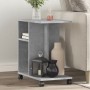 Mesa auxiliar ruedas madera ingeniería gris hormigón 50x30x55cm en Mesas auxiliares | Comprar online en Foru.es