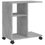 Mesa auxiliar ruedas madera ingeniería gris hormigón 50x30x55cm en Mesas auxiliares | Comprar online en Foru.es