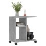 Mesa auxiliar ruedas madera ingeniería gris hormigón 50x30x55cm en Mesas auxiliares | Comprar online en Foru.es