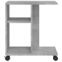 Mesa auxiliar ruedas madera ingeniería gris hormigón 50x30x55cm en Mesas auxiliares | Comprar online en Foru.es