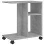 Mesa auxiliar ruedas madera ingeniería gris hormigón 50x30x55cm en Mesas auxiliares | Comprar online en Foru.es