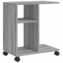 Mesa auxiliar ruedas madera ingeniería gris Sonoma 50x30x55 cm en Mesas auxiliares | Comprar online en Foru.es