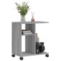 Mesa auxiliar ruedas madera ingeniería gris Sonoma 50x30x55 cm en Mesas auxiliares | Comprar online en Foru.es