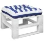 Cojín para palés tela Oxford azul y blanco rayas 60x61,5x10 cm de vidaXL, Cojines para sillas y sofás - Ref: Foro24-360893, P...