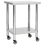 Mesa de trabajo para cocina con ruedas acero inox 80x30x85 cm de vidaXL, Restauración - Ref: Foro24-51634, Precio: 114,68 €, ...