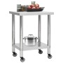 Mesa de trabajo para cocina con ruedas acero inox 80x30x85 cm de vidaXL, Restauración - Ref: Foro24-51634, Precio: 114,68 €, ...