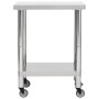 Mesa de trabajo para cocina con ruedas acero inox 80x30x85 cm de vidaXL, Restauración - Ref: Foro24-51634, Precio: 114,68 €, ...