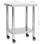 Mesa de trabajo para cocina con ruedas acero inox 80x30x85 cm de vidaXL, Restauración - Ref: Foro24-51634, Precio: 114,68 €, ...