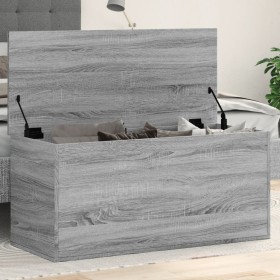 Caja de almacenaje madera ingeniería gris Sonoma 100x42x46 cm en Baúles de almacenamiento | Comprar online en Foru.es