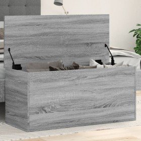 Caja de almacenaje madera ingeniería gris Sonoma 100x42x46 cm en Baúles de almacenamiento | Comprar online en Foru.es