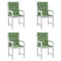 Cojines de silla de respaldo bajo 4 uds tela estampado de hojas de vidaXL, Cojines para sillas y sofás - Ref: Foro24-361332, ...