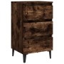 Mesita de noche con patas de metal roble ahumado 40x35x69 cm de vidaXL, Mesitas de noche - Ref: Foro24-813140, Precio: 52,30 ...