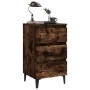 Mesita de noche con patas de metal roble ahumado 40x35x69 cm de vidaXL, Mesitas de noche - Ref: Foro24-813140, Precio: 52,30 ...
