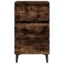 Mesita de noche con patas de metal roble ahumado 40x35x69 cm de vidaXL, Mesitas de noche - Ref: Foro24-813140, Precio: 52,30 ...