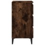Mesita de noche con patas de metal roble ahumado 40x35x69 cm de vidaXL, Mesitas de noche - Ref: Foro24-813140, Precio: 52,30 ...