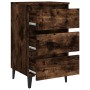 Mesita de noche con patas de metal roble ahumado 40x35x69 cm de vidaXL, Mesitas de noche - Ref: Foro24-813140, Precio: 52,30 ...