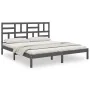 Estructura de cama de madera maciza de pino gris 200x200 cm de vidaXL, Camas y somieres - Ref: Foro24-3105972, Precio: 161,37...