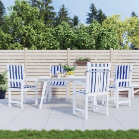 Cojines silla de respaldo bajo 4 uds tela a rayas azul y blanco de vidaXL, Cojines para sillas y sofás - Ref: Foro24-361320, ...