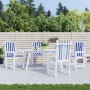 Cojines silla de respaldo bajo 4 uds tela a rayas azul y blanco de vidaXL, Cojines para sillas y sofás - Ref: Foro24-361320, ...
