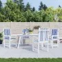 Cojines silla de respaldo bajo 4 uds tela a rayas azul y blanco de vidaXL, Cojines para sillas y sofás - Ref: Foro24-361320, ...