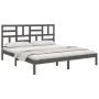 Estructura de cama de madera maciza de pino gris 200x200 cm de vidaXL, Camas y somieres - Ref: Foro24-3105972, Precio: 161,37...