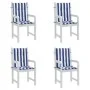 Cojines silla de respaldo bajo 4 uds tela a rayas azul y blanco de vidaXL, Cojines para sillas y sofás - Ref: Foro24-361320, ...