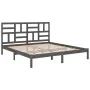 Estructura de cama de madera maciza de pino gris 200x200 cm de vidaXL, Camas y somieres - Ref: Foro24-3105972, Precio: 161,37...