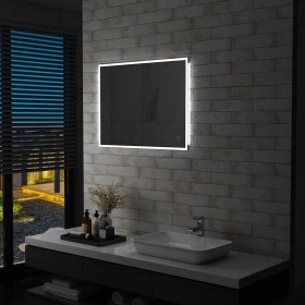 Espejo de pared de baño con LED y sensor táctil 80x60 cm en Espejos | Comprar online en Foru.es