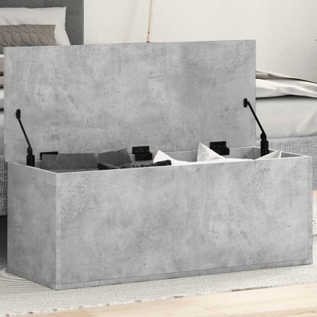 Caja de almacenaje madera ingeniería gris hormigón 90x35x35 cm en Baúles de almacenamiento | Comprar online en Foru.es