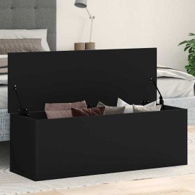 Caja de almacenaje madera de ingeniería negro 102x35x35 cm en Baúles de almacenamiento | Comprar online en Foru.es