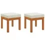 Taburetes de jardín con cojines 2 uds madera acacia 40x40x42 cm de vidaXL, Otomanas de exterior - Ref: Foro24-319719, Precio:...