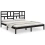 Estructura de cama de madera maciza de pino negra 200x200 cm de vidaXL, Camas y somieres - Ref: Foro24-3105974, Precio: 158,2...