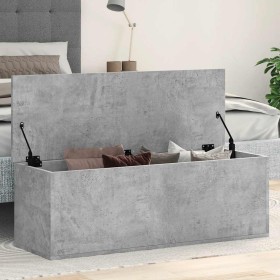 Caja de almacenaje madera ingeniería gris hormigón 102x35x35 cm en Baúles de almacenamiento | Comprar online en Foru.es