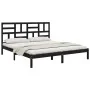 Estructura de cama de madera maciza de pino negra 200x200 cm de vidaXL, Camas y somieres - Ref: Foro24-3105974, Precio: 158,2...