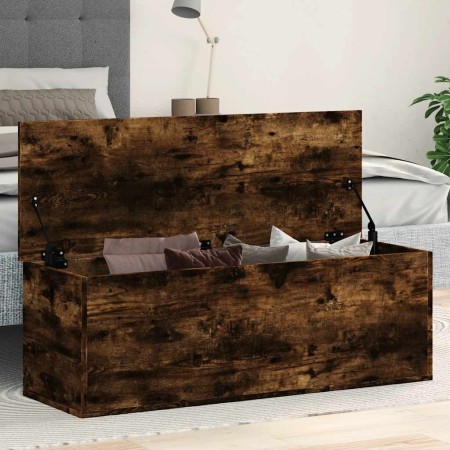 Caja de almacenaje madera ingeniería roble ahumado 102x35x35 cm en Baúles de almacenamiento | Comprar online en Foru.es