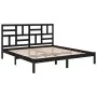 Estructura de cama de madera maciza de pino negra 200x200 cm de vidaXL, Camas y somieres - Ref: Foro24-3105974, Precio: 158,2...