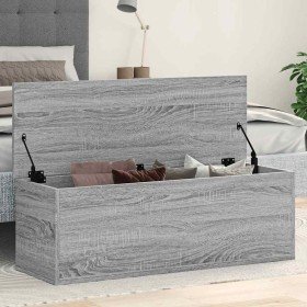 Caja de almacenaje madera ingeniería gris Sonoma 102x35x35 cm en Baúles de almacenamiento | Comprar online en Foru.es