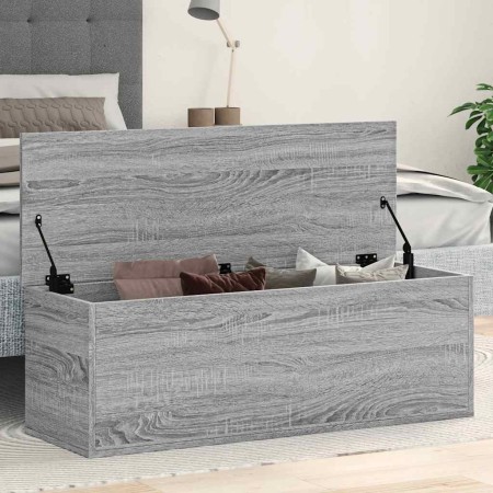 Caja de almacenaje madera ingeniería gris Sonoma 102x35x35 cm en Baúles de almacenamiento | Comprar online en Foru.es
