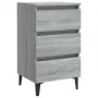Bedside table with Sonoma gray metal legs 40x35x69 cm by vidaXL, Nightstands - Ref: Foro24-813142, Price: 58,56 €, Discount: %