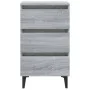 Bedside table with Sonoma gray metal legs 40x35x69 cm by vidaXL, Nightstands - Ref: Foro24-813142, Price: 58,56 €, Discount: %