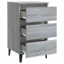 Bedside table with Sonoma gray metal legs 40x35x69 cm by vidaXL, Nightstands - Ref: Foro24-813142, Price: 58,56 €, Discount: %