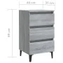 Bedside table with Sonoma gray metal legs 40x35x69 cm by vidaXL, Nightstands - Ref: Foro24-813142, Price: 58,56 €, Discount: %