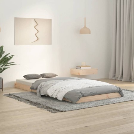 Estructura de cama madera maciza de pino 90x200 cm de vidaXL, Camas y somieres - Ref: Foro24-823459, Precio: 58,03 €, Descuen...