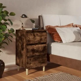 Nightstand 2 pcs smoked oak wooden legs 40x35x69 cm by vidaXL, Nightstands - Ref: Foro24-813135, Price: 85,27 €, Discount: %
