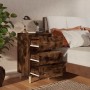 Mesita de noche 2 uds patas de madera roble ahumado 40x35x69 cm de vidaXL, Mesitas de noche - Ref: Foro24-813135, Precio: 86,...
