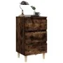 Mesita de noche 2 uds patas de madera roble ahumado 40x35x69 cm de vidaXL, Mesitas de noche - Ref: Foro24-813135, Precio: 85,...